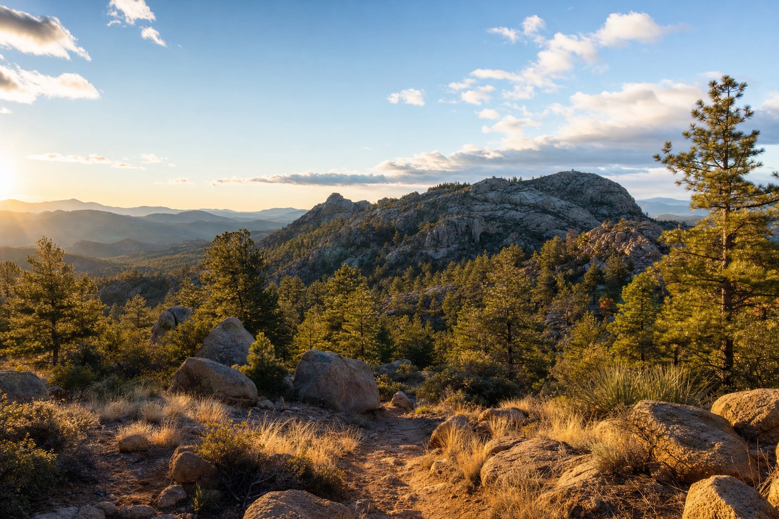 Granite hills and pine trees near Prescott, Arizona
